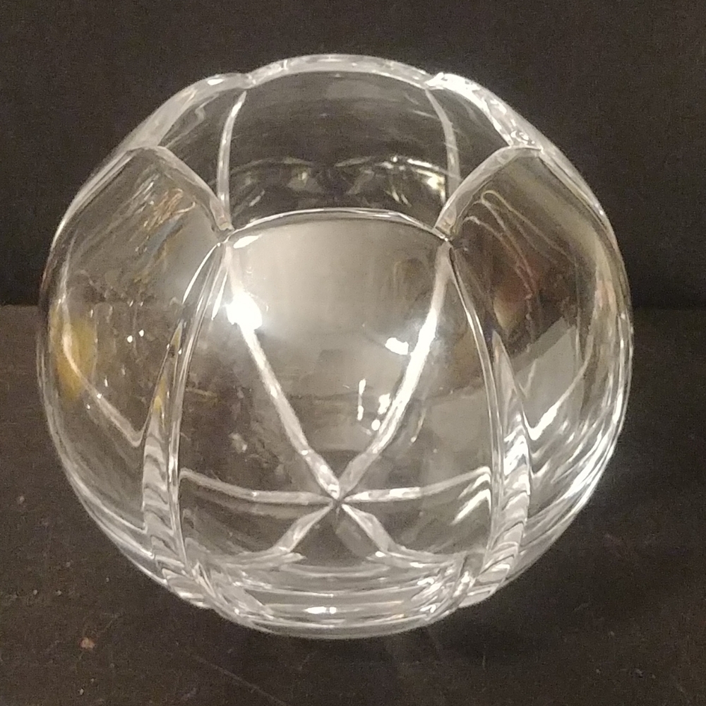 Rogaska Crystal Hexagon Globe Bowl 6"